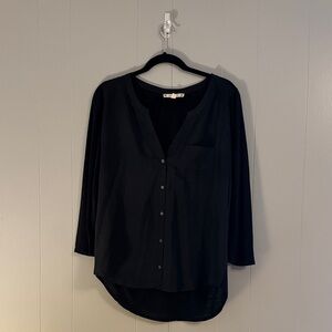 Women’s Joie from Anthropologie Black Silk & Linen Asymmetrical Top medium